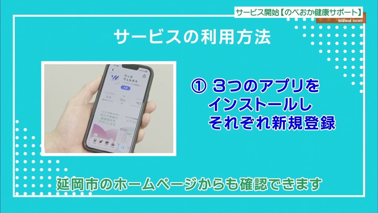 【ワイワイニュース】のべおか健康サポート　サービス開始