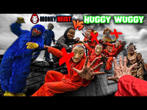 Money Heist Attacked By Clowns || HUGGY WUGGY Leader ( epic parkour pov action ) part 1