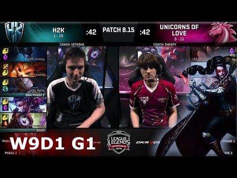 H2K Gaming vs Unicorns of Love | Week 9 Day 1 S8 EU LCS Summer 2018 | H2K vs UOL W9D1