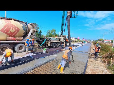 Incredible Strong Concrete Road Building in Countryside | Modern Construction Technology 2025