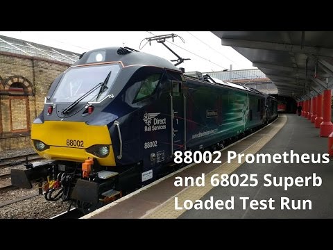 Crewe 6.4.2017 - DRS 88002 Prometheus & 68025 Superb Loaded Test Run - Class 68 88