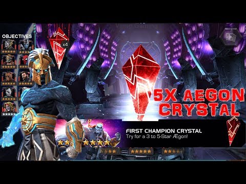 MARVEL CONTEST OF CHAMPIONS: Opening 5X AEGON Crystals (First Champion Crystals)