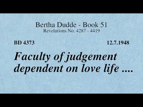 BD 4373 - FACULTY OF JUDGEMENT DEPENDENT ON LOVE LIFE ....