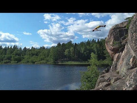 Klipphoppning i Södersjön, Åkersberga - (Frontflip & Backflip)