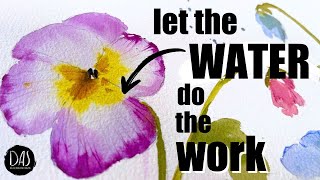 Watercolor pansies are Easy to Paint if you know these TWO things