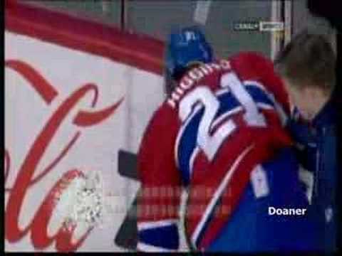 Feb 2, 2008: Comeau hits Higgins