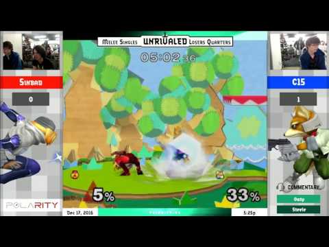 Unrivaled 4 Melee - C15 (Fox) vs Sinbad (Sheik, Marth) - Losers Quarters