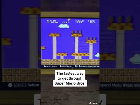 Fastest way to get through Super Mario Bros