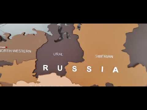 Led wooden world map