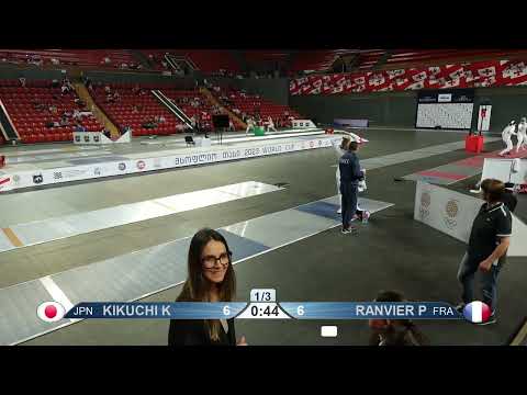 2023 127 T32 03 F F Individual Tbilisi GEO WC BLUE RANVIER FRA vs KIKUCHI JPN