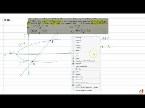 If the line `y-sqrt3x+3=0` cuts the parabola `y^2=x+2` at `P` and `Q` then `AP.AQ` is equal to
