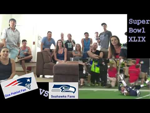 Super Bowl Fan Mixed Reactions!  Lone Patriots Fan among seahawks