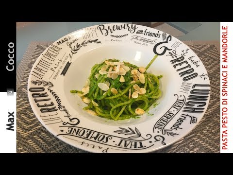 Pasta PESTO di Spinaci e Mandorle - Semplice e veloce