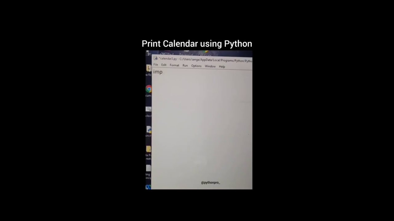Print Calendar Using Python Coding #shorts