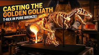 Casting a Golden T-Rex Skeleton