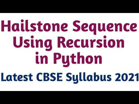Hailstone Sequence Using Recursion In Python Hailstone Sequence In Python Hailstone Sequence