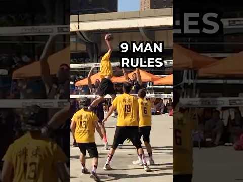 Not your typical 6v6 👀 Here’s how 9 man volleyball is played 🏐 Have you ever watched 9 man before?
