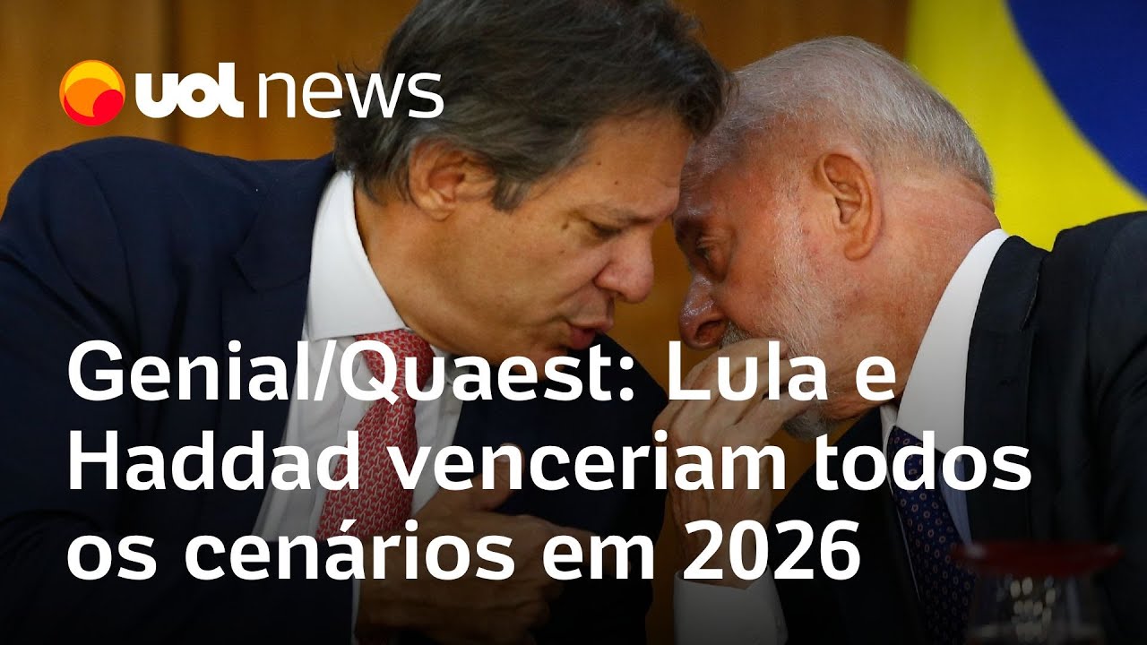 Lula e Haddad venceriam todos os cenários de segundo turno em 2026, mostra Genial/Quaest