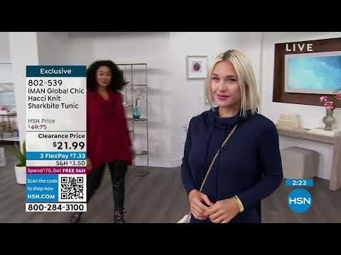 IMAN Global Chic Hacci Knit Sharkbite Tunic