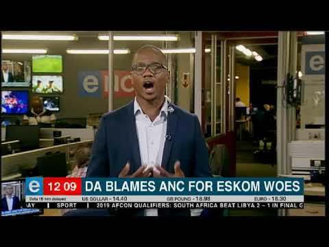 DA blames ANC for Eskom woes