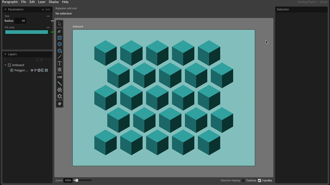 Paragraphic 0.6.8 Creating an isometric cube pattern