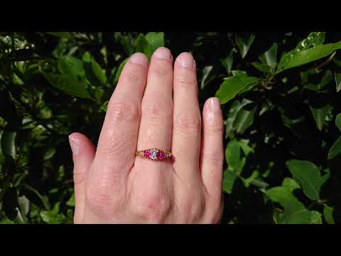 18ct gold Victorian ruby & diamond ring