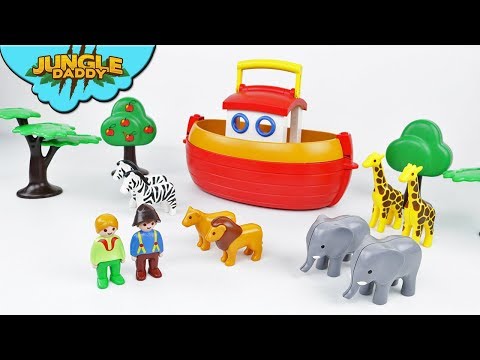 Playmobil 123 NOAH'S ARK and Playsets | Learn animal names zoo farm for kids jungle