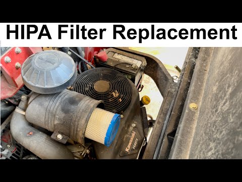 How to replace exmark lazer z fuel filter and air filter. Hipa filters.