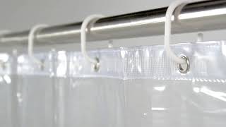 Amazon Basics Heavyweight Vinyl Shower Curtain Liner with Hooks - 72 x 72 Inches, Clear