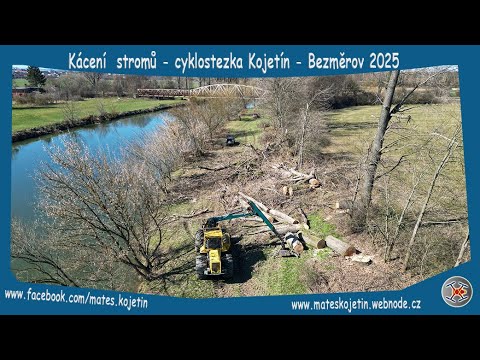 Kácení  stromů | stavba cyklostezky Kojetín - Bezměrov 2025 | HSM 904 | Vermeer SC40 TX
