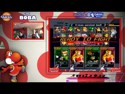 SSBM @ Quickly 5 - Sacasumoto + Captain Faceroll vs. Studmuffin + Dankrooster