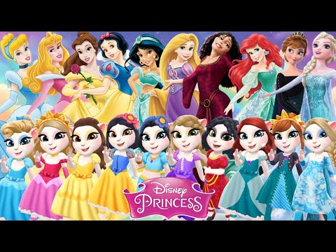 🌈 DISNEY PRINCESS Some Characters || Makeover Or Cosplay My Talking Angela 2