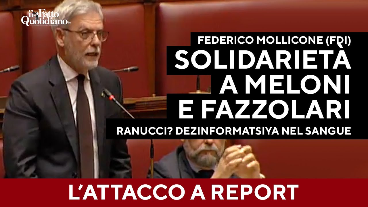 Mollicone attacca Report: "Solidarietà a Meloni. Ranucci? Ha la dezinformatsiya nel sangue"