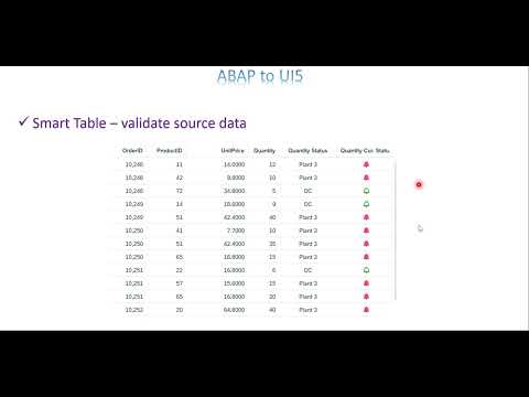 Video 16: ABAP to UI5 - Smart Table - Custom Column