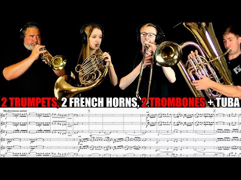 Paul Dukas Fanfare "La Peri" BRASS OCTET. Sheet Music Play Along!