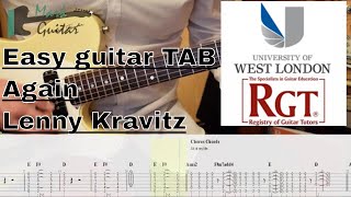 Again- Lenny Kravitz - HOW TO PLAY - Easy lesson tutorial GUITAR tab