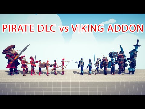 PIRATE DLC Team vs VIKING ADDON Team - Totally Accurate Battle Simulator TABS