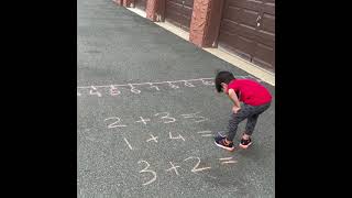 Learning Addition and Subtraction by number line the playful way!!! Sidewalk Chalk Number line