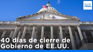 El cierre del Gobierno federal de EE.UU. llega a los 40 días
