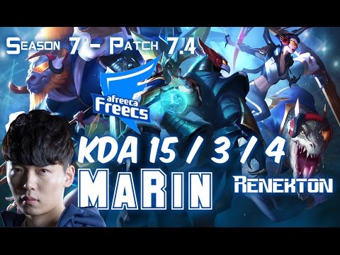 AFs MaRin RENEKTON vs TALON Top - Patch 7.4 KR Ranked