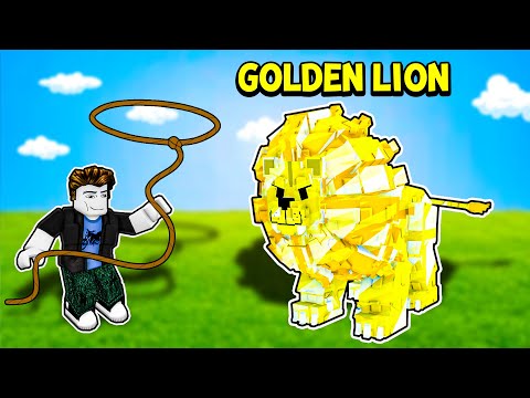 catching GOLDEN LION in Roblox Raise Animals