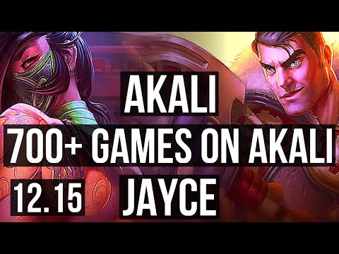 AKALI vs JAYCE (TOP) | 8/1/4, 700+ games, 900K mastery | KR Master | 12.15