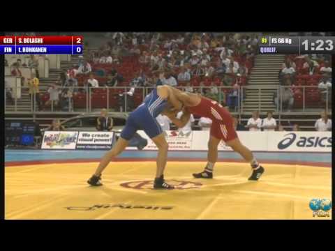 2013 WOCS 66kg Freestyle 1/32 Final - Saba Bolaghi (GER) - HONKANEN, tapani (FIN)