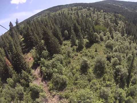 Zip lining Mica Moon "the point of no return" in Liberty Lake, Wa