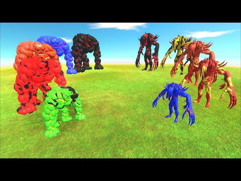 GOLEM SCOURGE WAR - EVOLUTION OF GOLEM vs EVOLUTION OF SCOURGE - Animal Revolt Battle Simulator