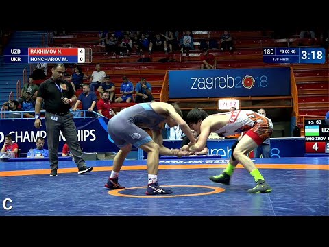 1/8 FS - 60 kg: N. RAKHIMOV (UZB) v. M. HONCHAROV (UKR)