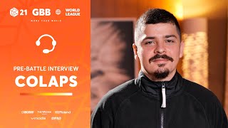 At  can't believe colaps choose dharni as his fav beatboxer...can't believe it!（00:08:20 - 00:09:17） - Colaps 🇫🇷 | GRAND BEATBOX BATTLE 2021: WORLD LEAGUE | Pre-Battle Interview