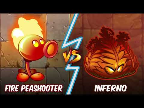 Fire Peashooter Vs Inferno - Who Will Win?  - PvZ 2 Plant Vs Plant
