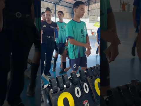 Conferência de documentos início do jogo de futsal Jets em Palmeirópolis Tocantins