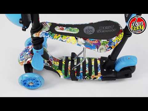 Дитячий самокат 5 в 1 Best Scooter Сонечко, блакитний (69750)